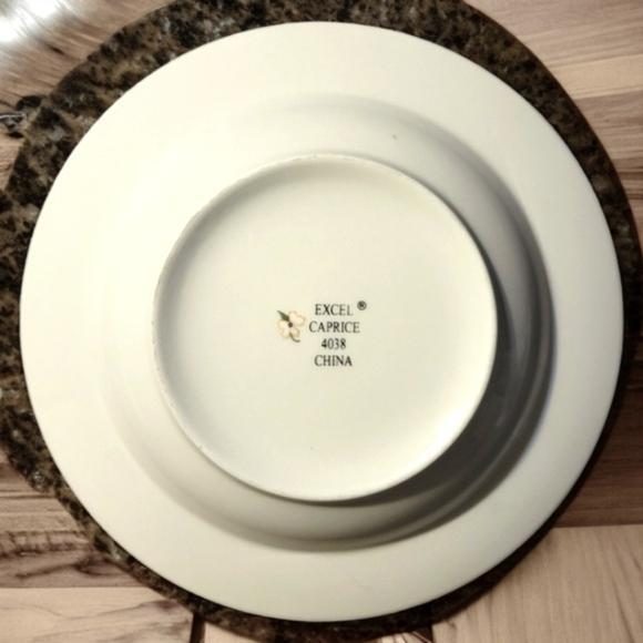 1 Vtg Coupe Soup Pasta Salad Bowl Excel Caprice (Green Trim) Floral EXCEL China - Picture 2 of 2